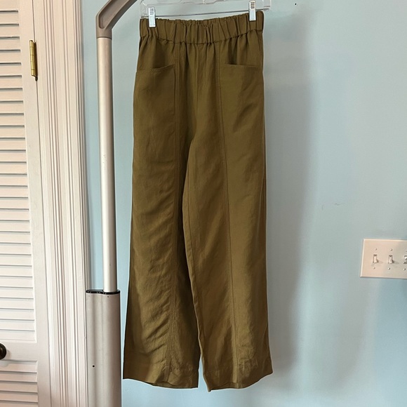 NWT - Madewell Linen-Blend Pull-On High-Rise Wide-Leg Pants - Size XS - Picture 9 of 11